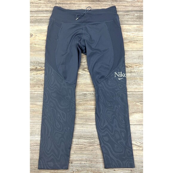 Nike Women's Dri-FIT Femme Fast Running Leggings Blue Size Large #DD5308-437 - Picture 1 of 16